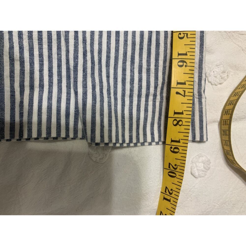 Boden Linen Blue Striped WIde Leg Zip Capri Pants 12 Petite Beachy Casual Resort - Picture 5 of 10